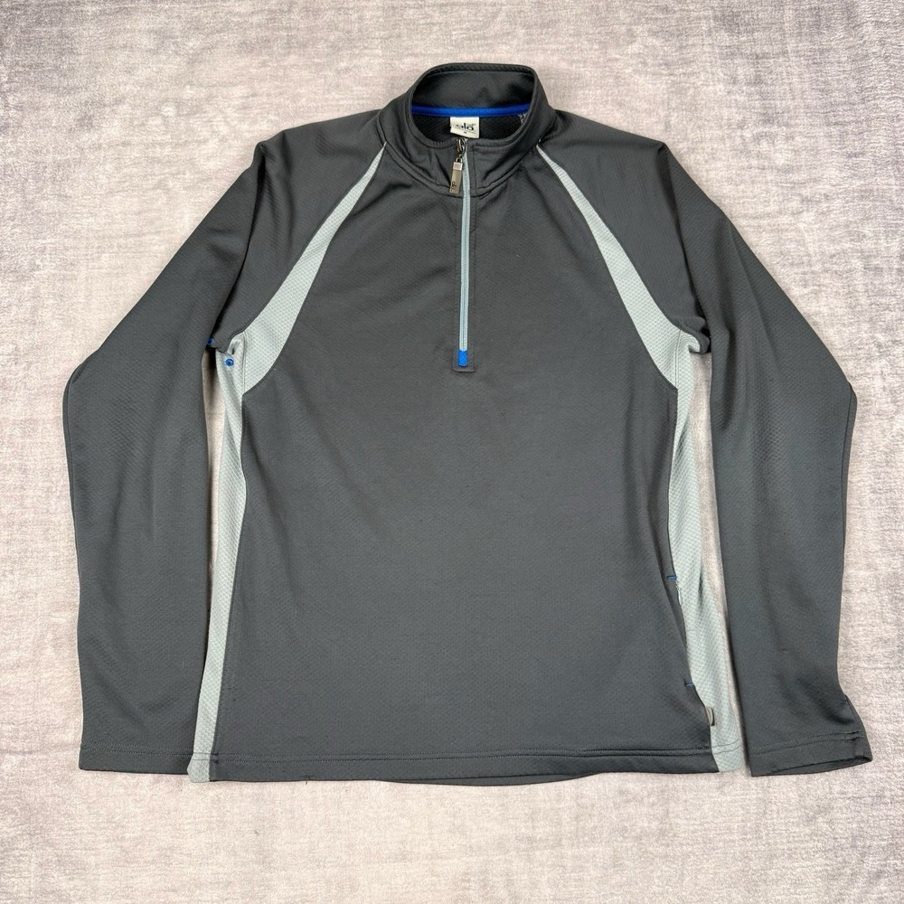 Alo Yoga Sweatshirt Mens Medium Gray 1/4 Quarter Zip Long Sleeve Coolfit Stretch